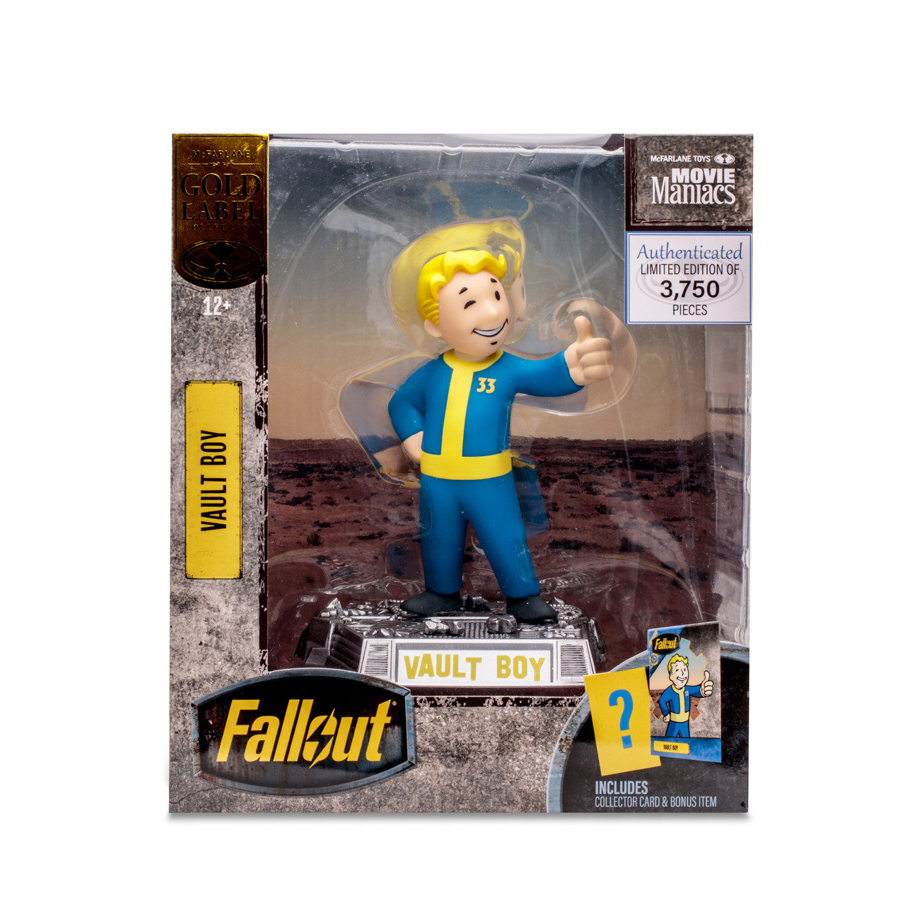 Fallout Vault Boy Movie Maniacs 6" Gold Label Posed Figure
