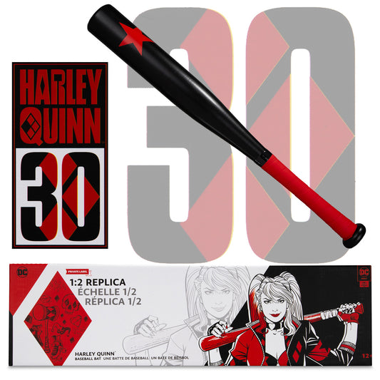 DC Harley Quinn 30th Anniversary Red/Black 1:2 Replica Baseball Bat by DC Direct