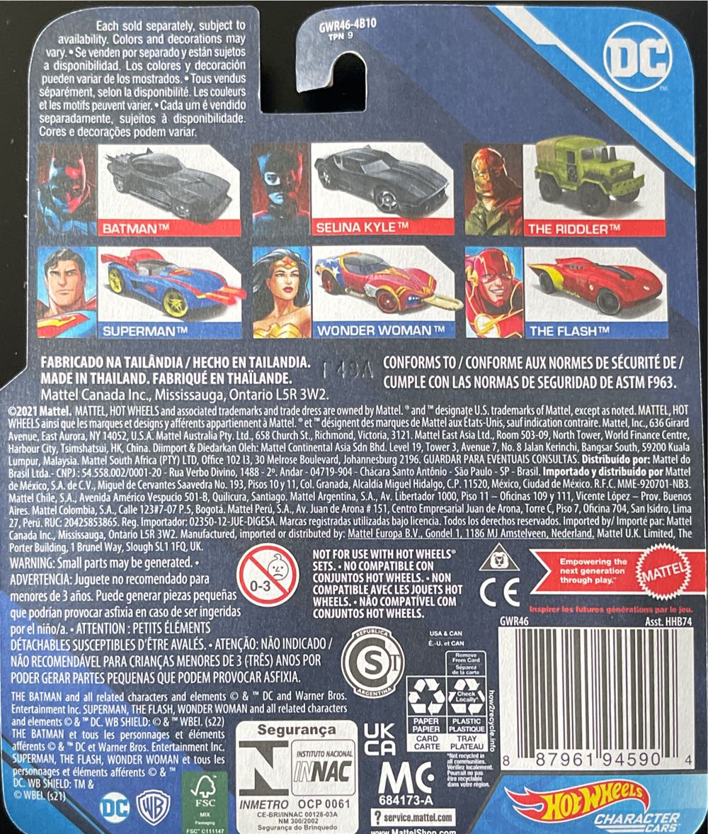 Hot Wheels The Batman Character Cars - The Riddler