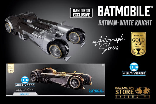 DC Multiverse Batman: White Knight Batmobile AUTOGRAPH Series Gold Label Vehicle - SDCC Exclusive