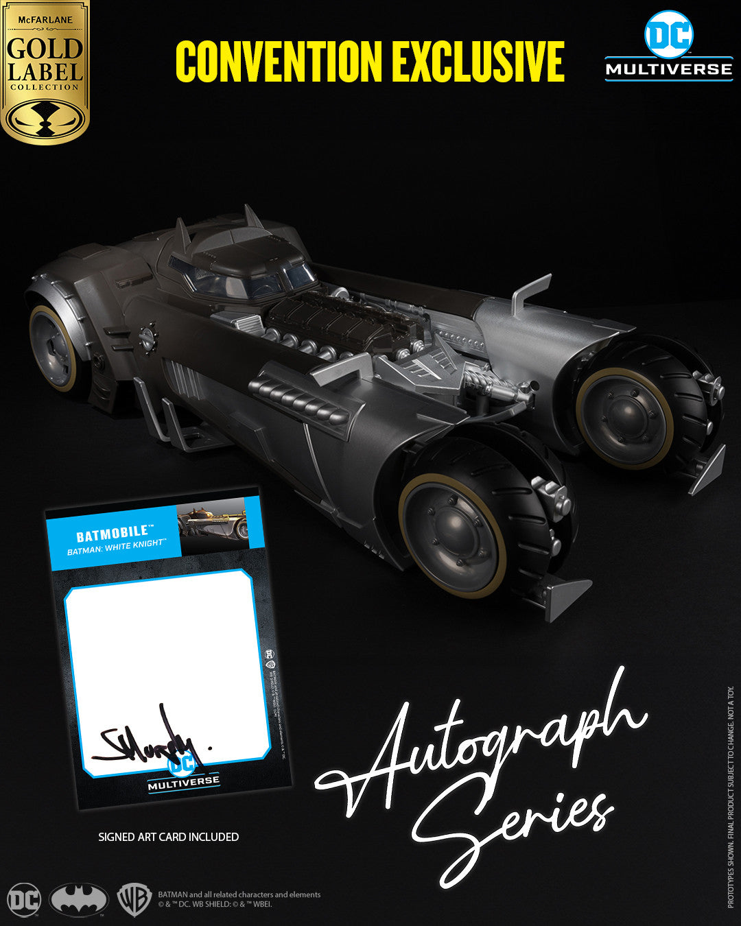 DC Multiverse Batman: White Knight Batmobile AUTOGRAPH Series Gold Label Vehicle - SDCC Exclusive