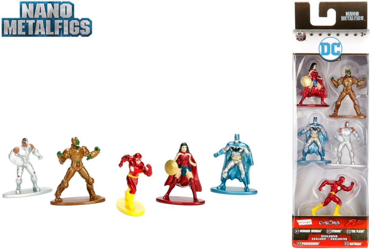 DC Nano Metalfigs - 5 Pack A - Batman, Wonder Woman, The Flash, Cyborg and Parademon