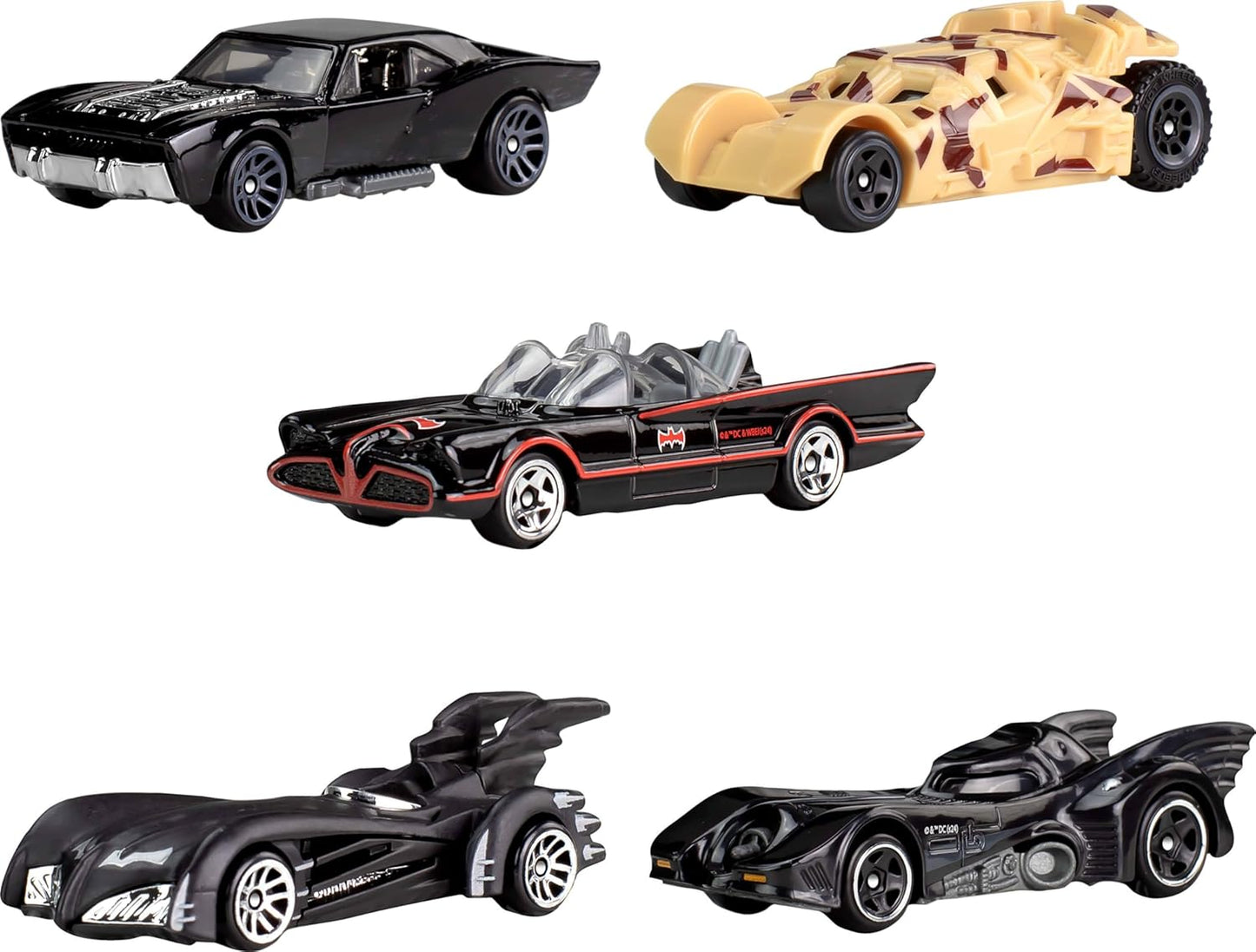 Hot Wheels 1:64 Scale Die-Cast Toy Cars, Set of 5 Batman 85th Anniversary Vehicles
