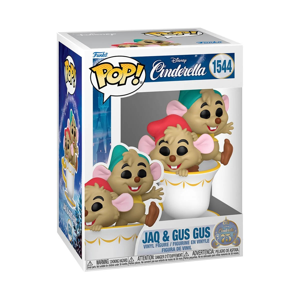 Funko Pop! Cinderella 75th Anniversary Jaq & Gus Gus in Teacup Vinyl Figure #1544