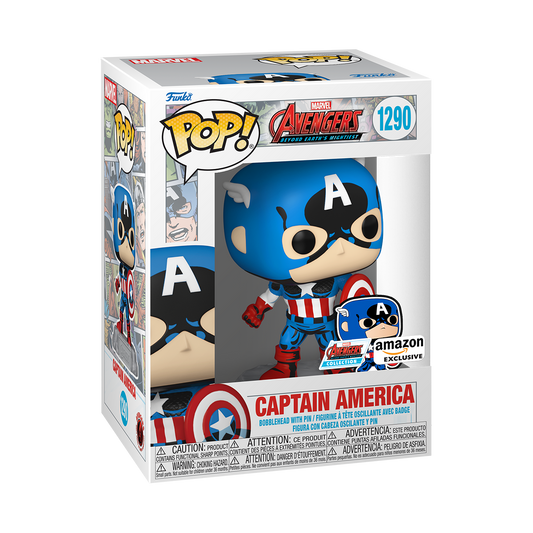 The Avengers: Beyond Earth's Mightiest - Captain America 60th Pop! Vinyl Figure with Enamel Pin