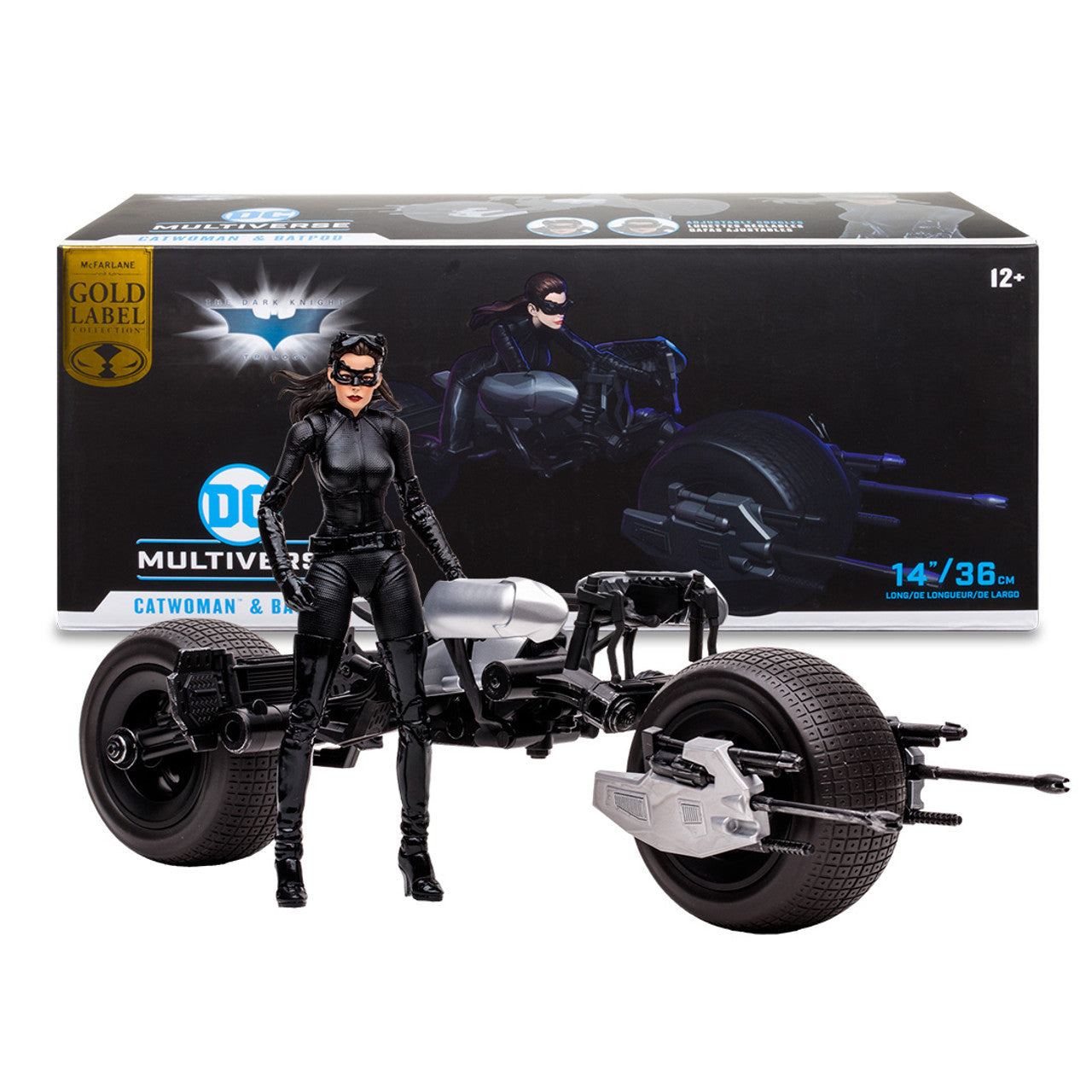 DC Multiverse Catwoman and Batpod (The Dark Knight Rises) MTS Exclusive Gold Label 7" Figure and Vehicle