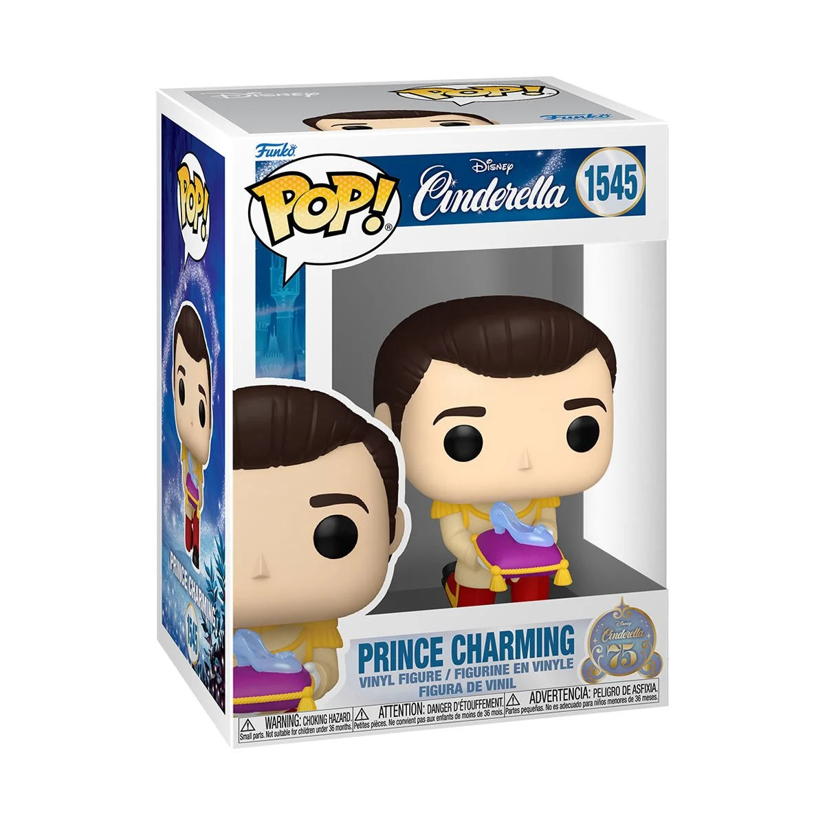 Funko Pop! Cinderella 75th Anniversary Prince Charming with Glass Slipper Vinyl Figure #1545