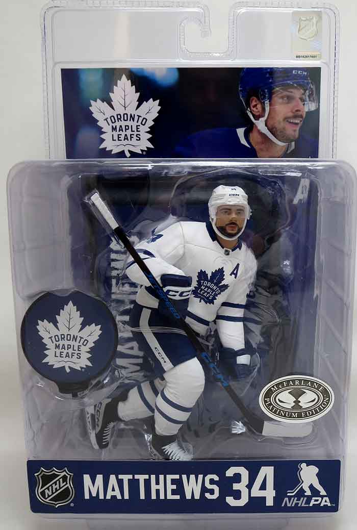 McFarlane Sports Picks Auston Matthews White Jersey NHL 7 Inch Static Figure Series 1 Exclusive - PLATINUM EDITION