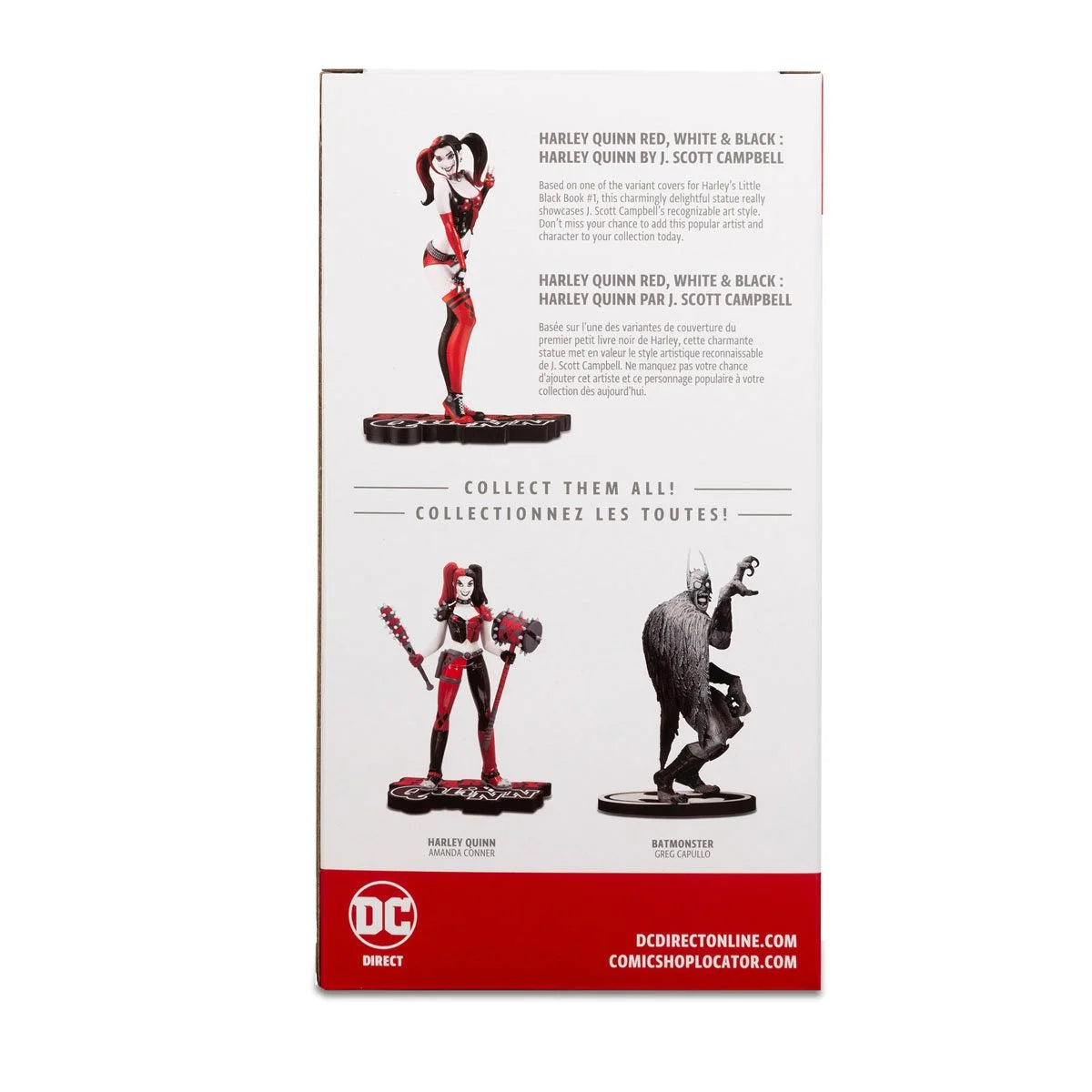 DC Direct Harley Quinn Red White and Black by J. Scott Campbell Statue