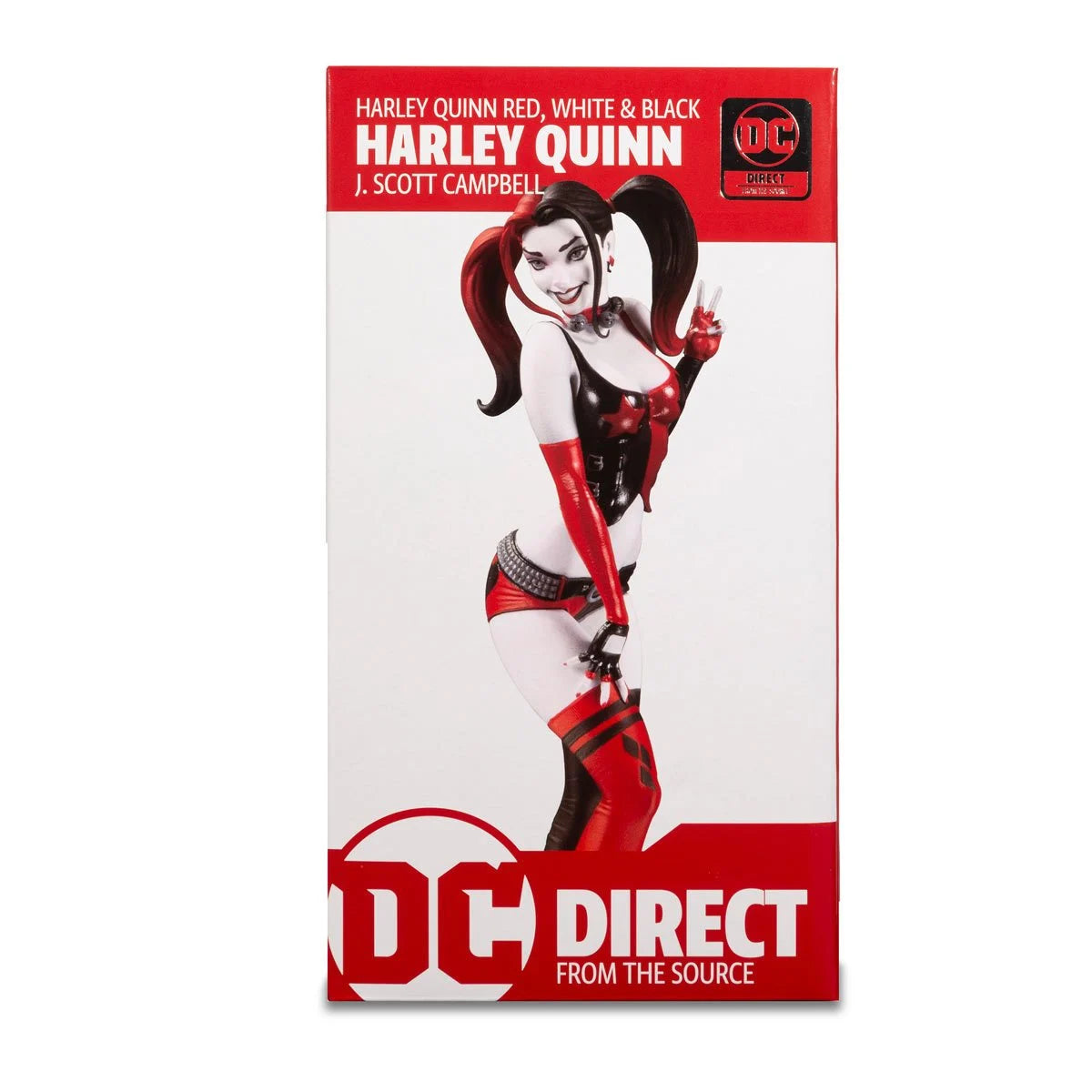 DC Direct Harley Quinn Red White and Black by J. Scott Campbell Statue