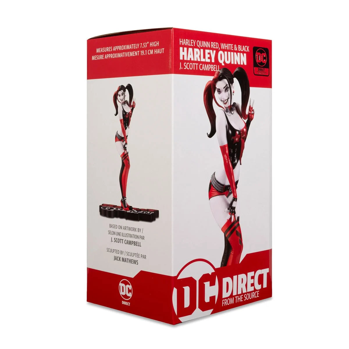 DC Direct Harley Quinn Red White and Black by J. Scott Campbell Statue