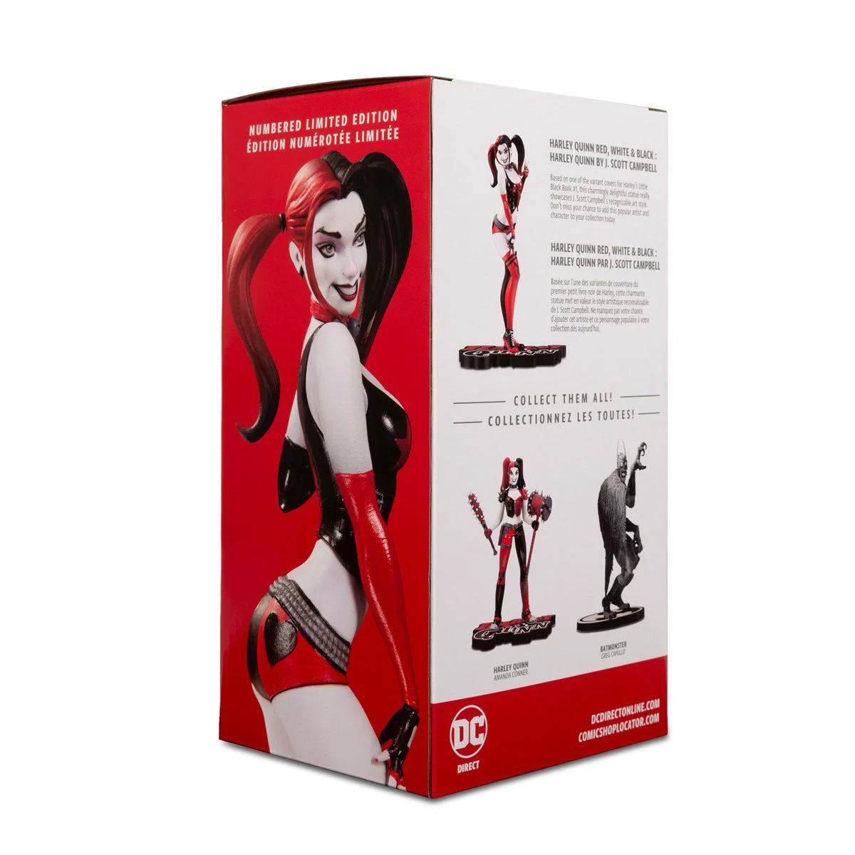 DC Direct Harley Quinn Red White and Black by J. Scott Campbell Statue