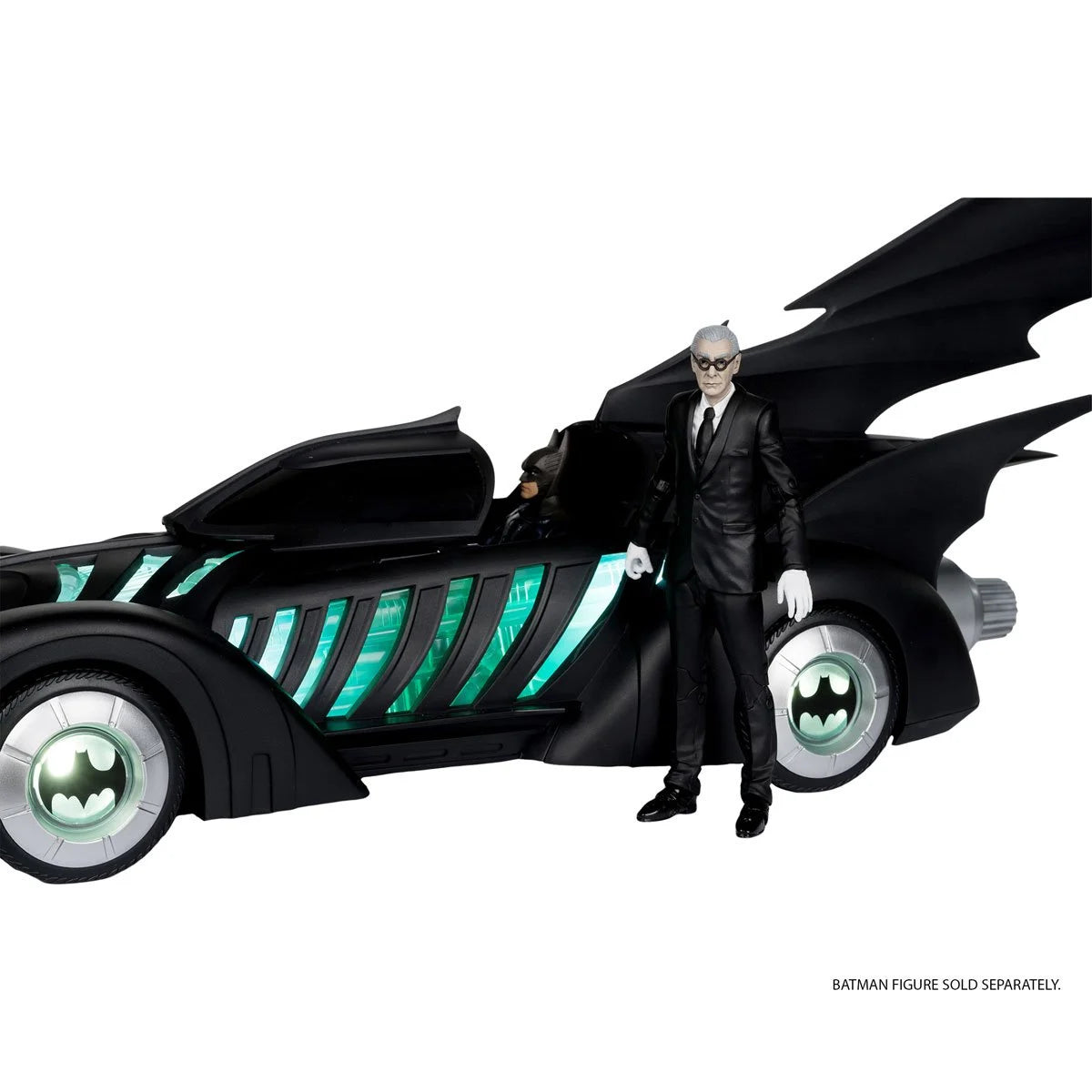 DC Multiverse Batman Forever Batmobile Vehicle and Alfred Pennyworth 7-Inch Scale Action Figure