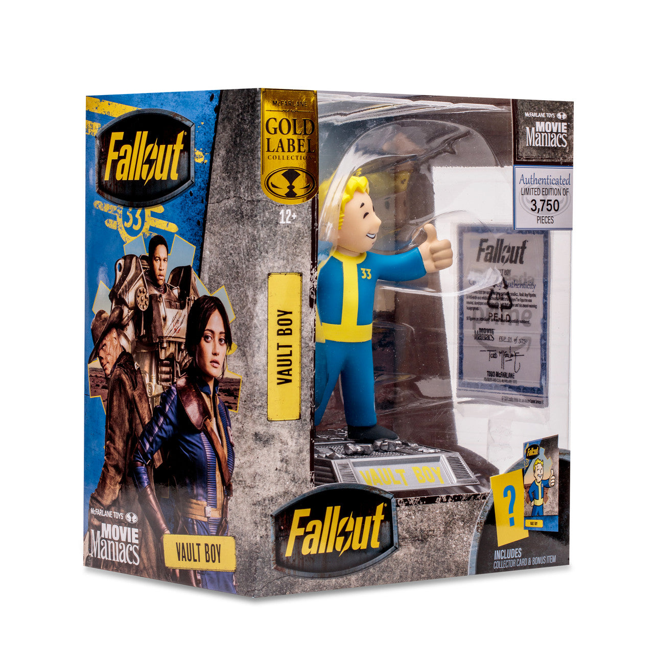 Fallout Vault Boy Movie Maniacs 6" Gold Label Posed Figure