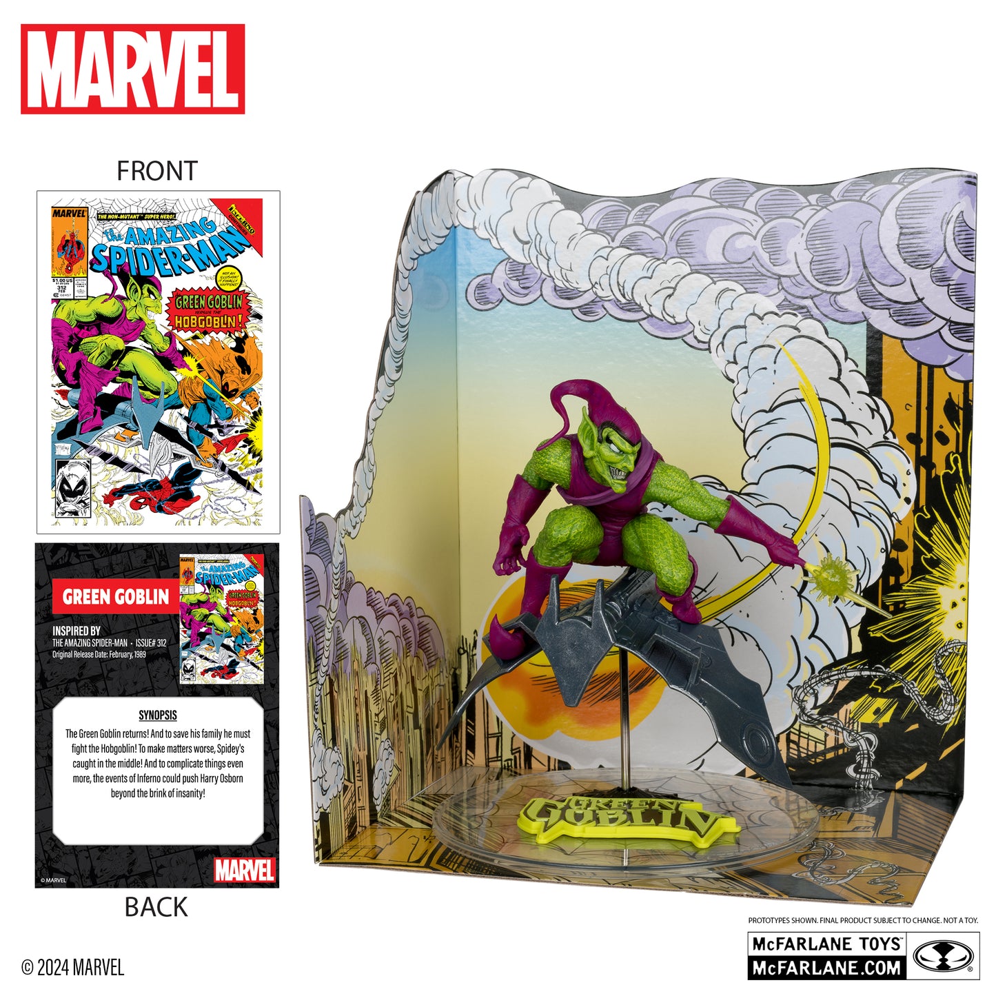 Green Goblin 1:10th Scale Collectible with Scene The Amazing Spider-Man #312 Platinum Edition