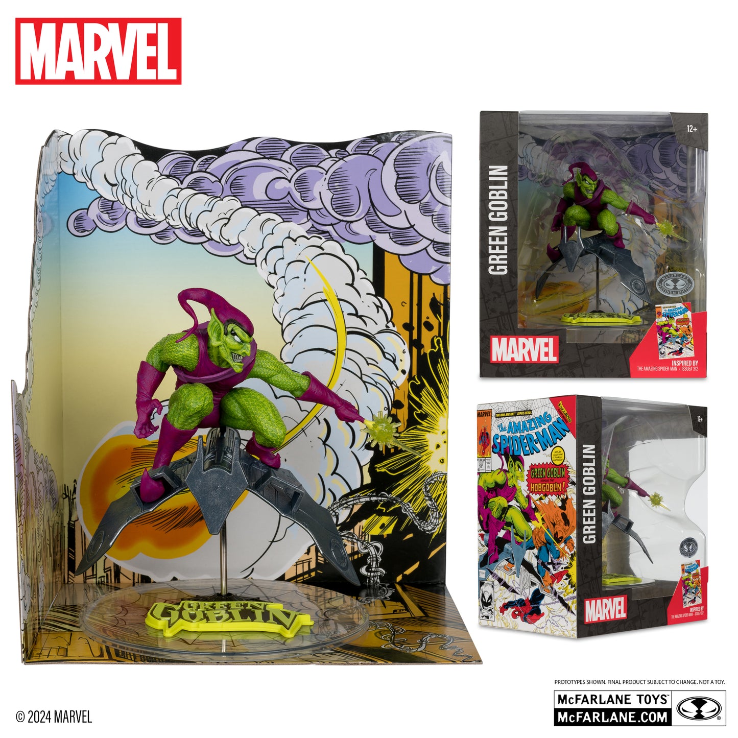 Green Goblin 1:10th Scale Collectible with Scene The Amazing Spider-Man #312 Platinum Edition