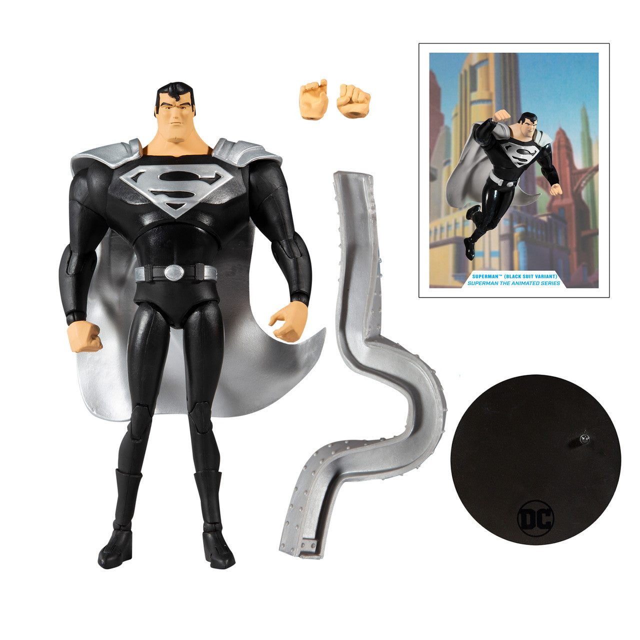 DC Multiverse Superman W/Black Suit (Superman: The Animated Series) 7" Figure