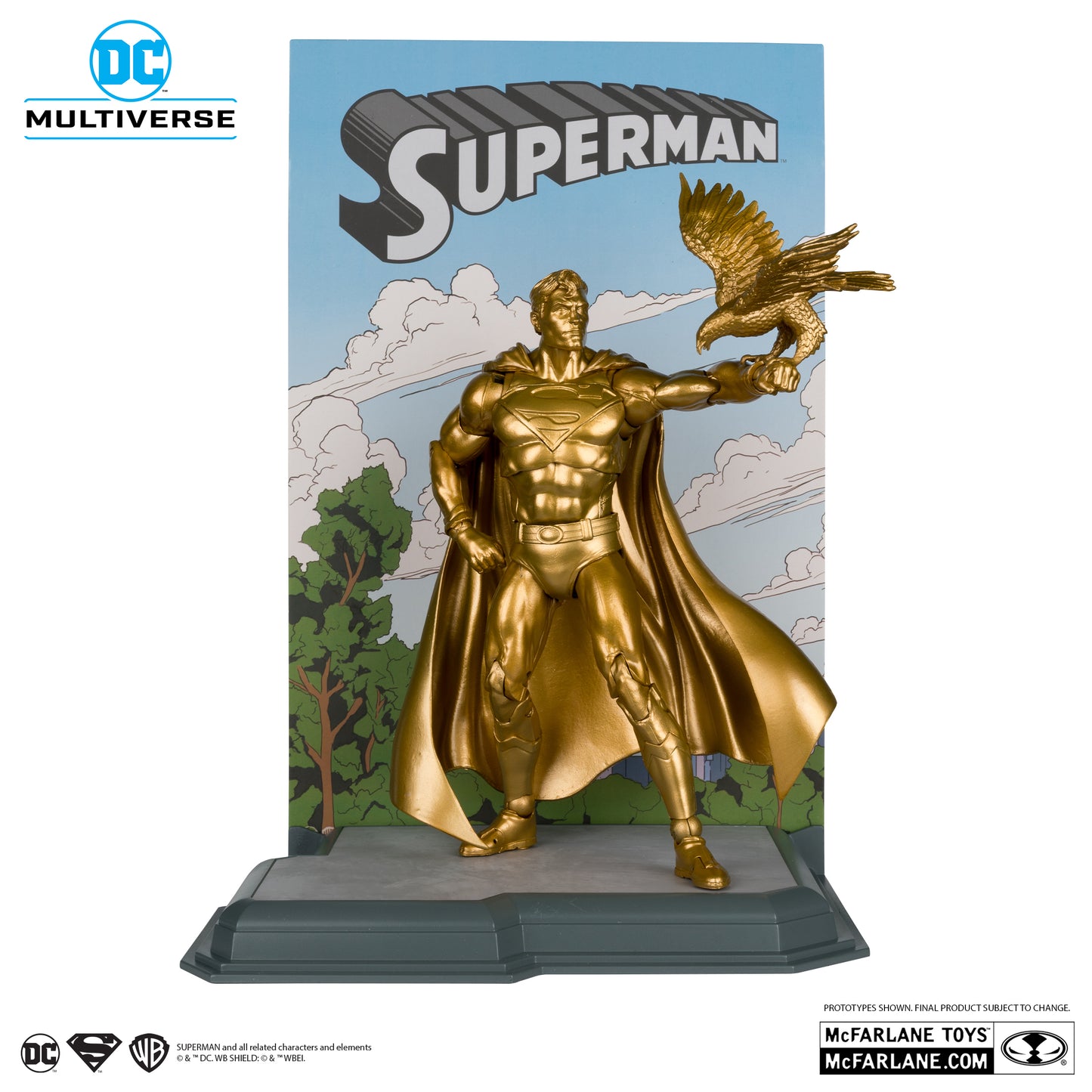 DC Multiverse Superman Centennial Park Tribute Statue Gold Label - SDCC Exclusive