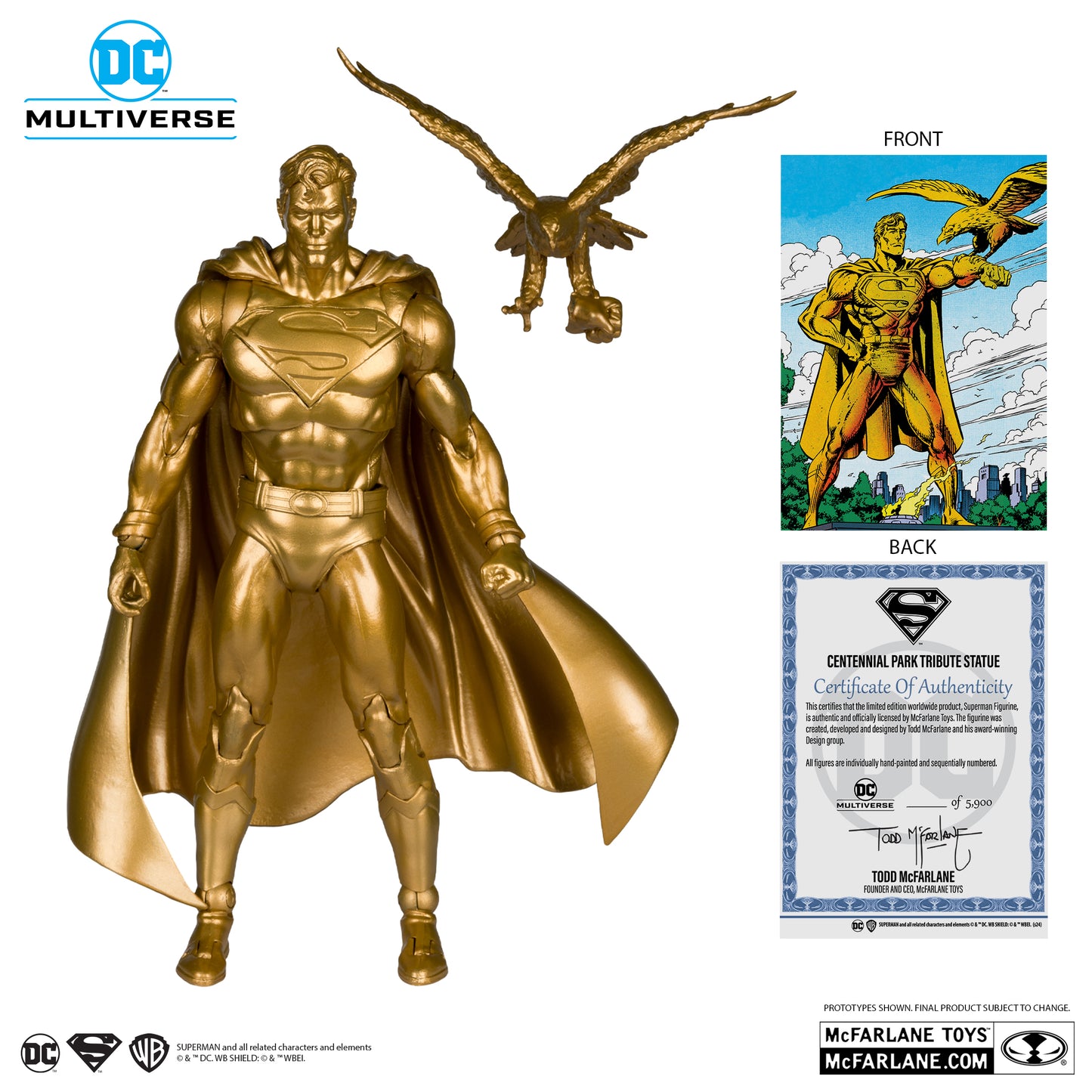 DC Multiverse Superman Centennial Park Tribute Statue Gold Label - SDCC Exclusive