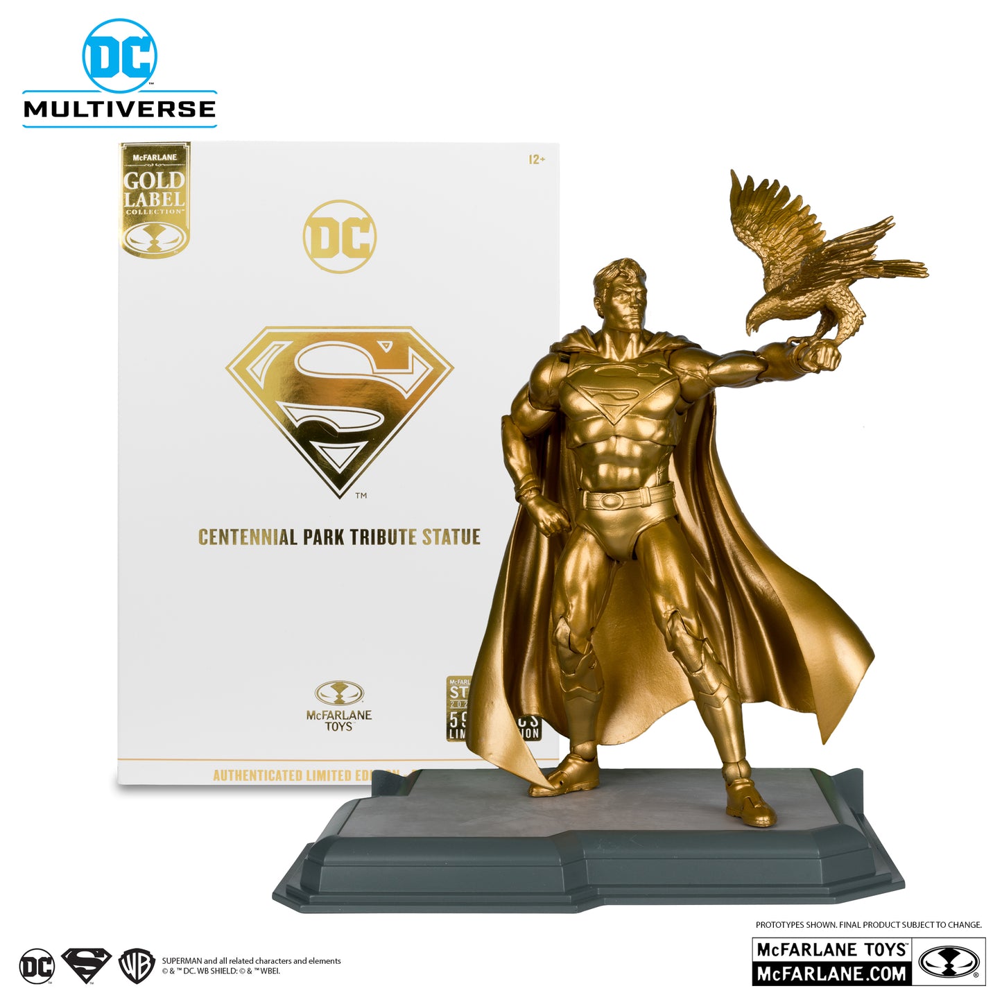 DC Multiverse Superman Centennial Park Tribute Statue Gold Label - SDCC Exclusive