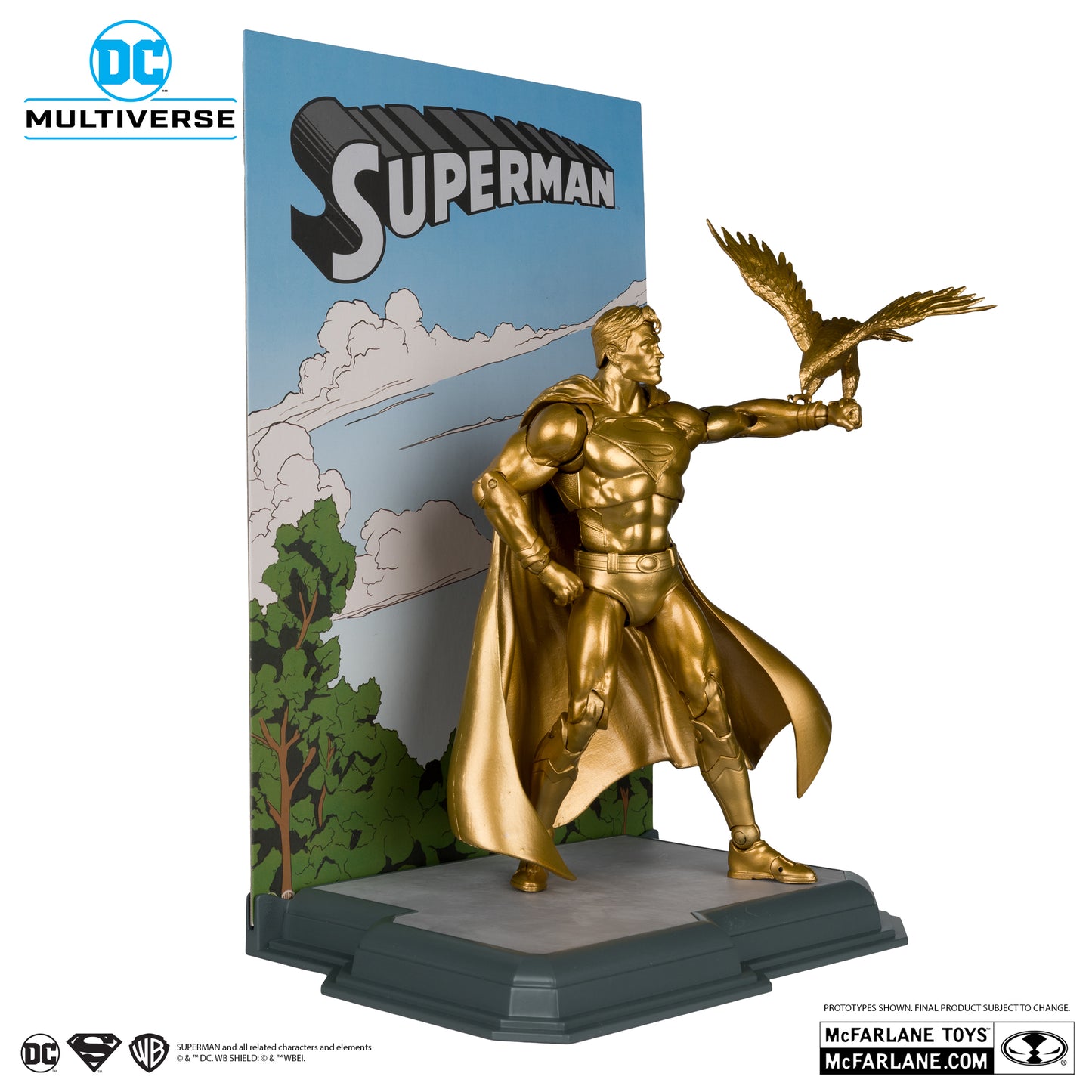 DC Multiverse Superman Centennial Park Tribute Statue Gold Label - SDCC Exclusive