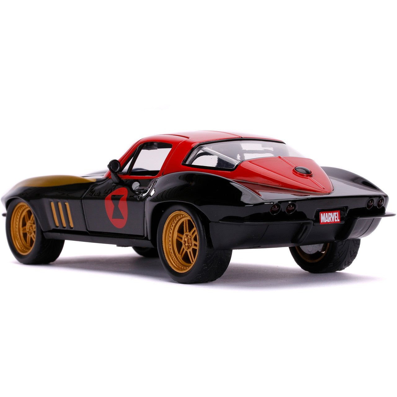 Jada Marvel 1966 Corvette 1/24 Diecast Vehicle With Black Widow Figure