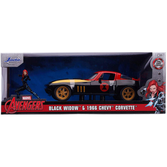 Marvel 1966 Corvette W/Black Widow 1/24 Vehicle