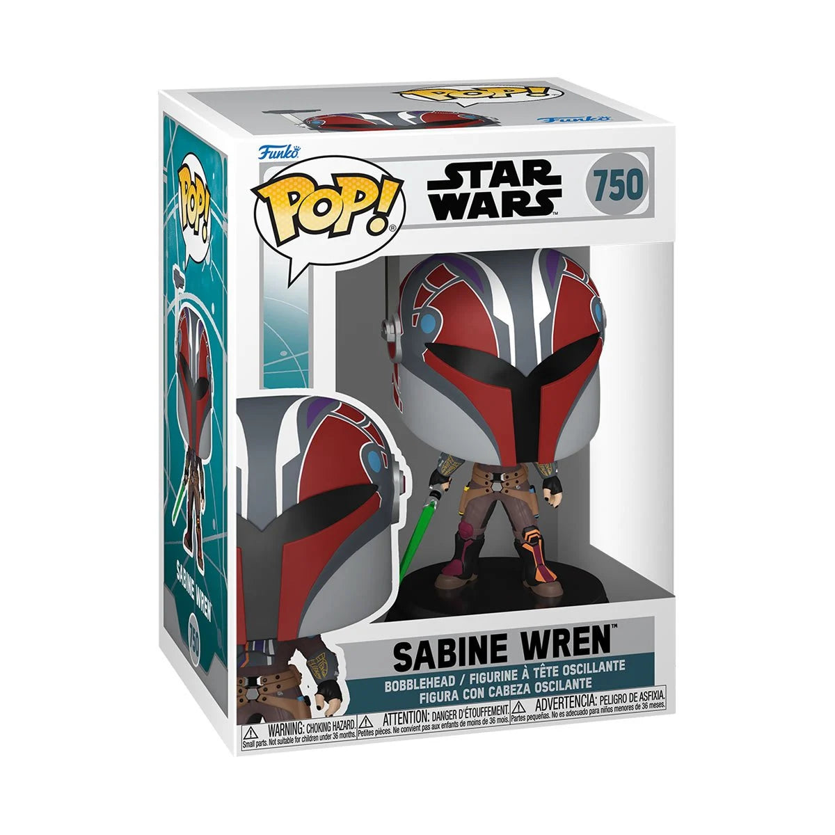 Funko Pop! Star Wars: Ahsoka Series 3 Sabine Wren (Mandalorian Armor)Vinyl Figure #750