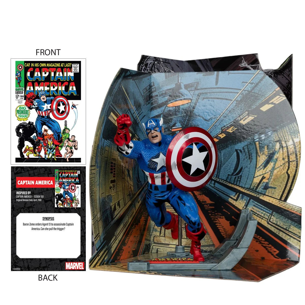 Marvel Captain America Captain America #100 1:10 Scale Posed Figure with Scene