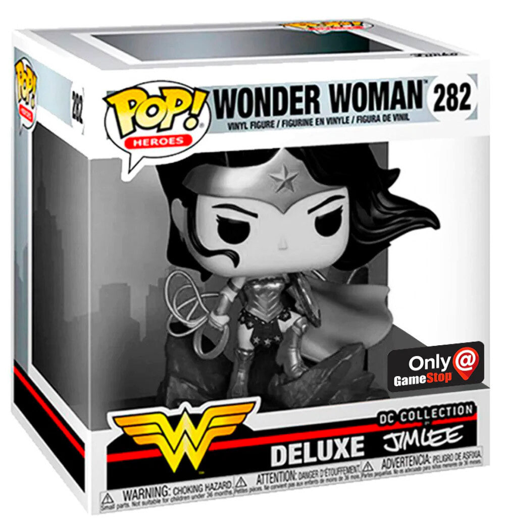 Funko Pop! Heroes Wonder Woman (Jim Lee Deluxe) (Black & White) #282 GameStop Exclusive