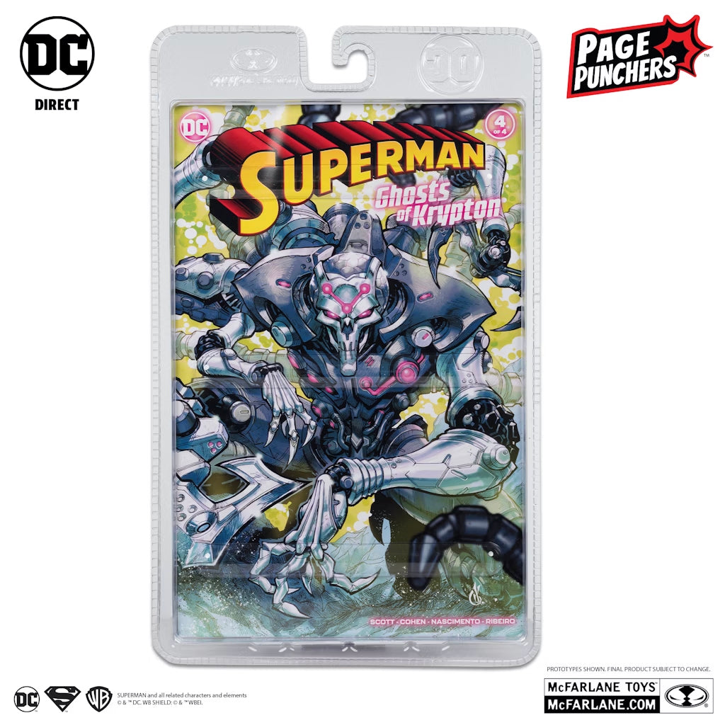 DC Page Punchers: Ghosts of Krypton Brainiac 7" PLATINUM EDITION Figure w/Comic