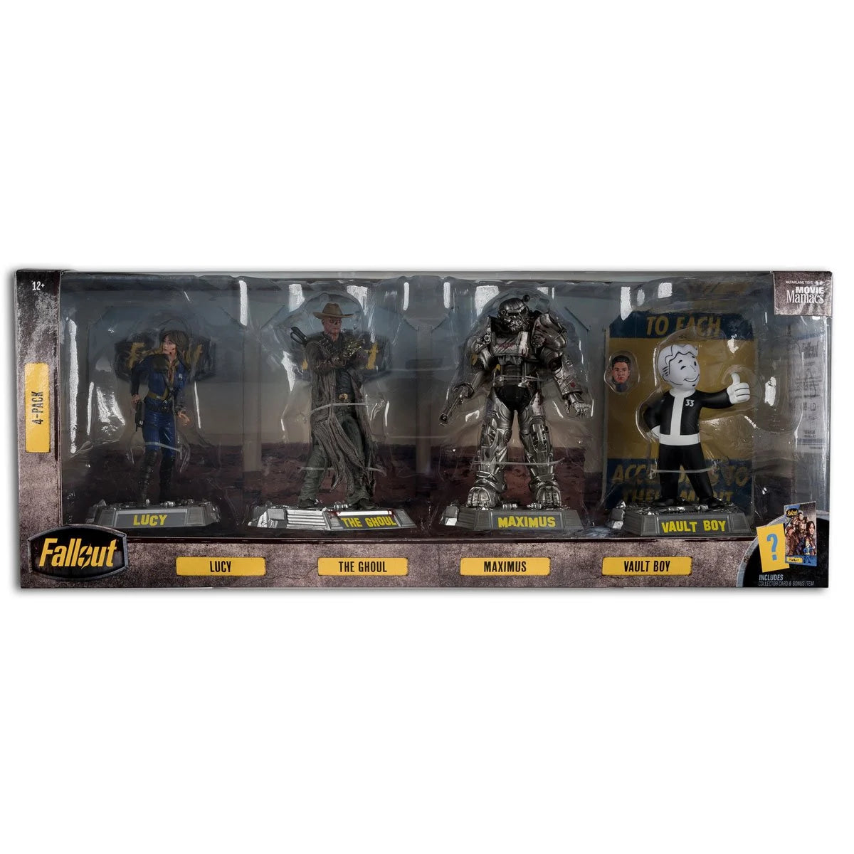 Fallout Movie Maniacs Lucy, Maximus, The Ghoul, and Vault Boy 6-Inch Posed Figure 4-Pack