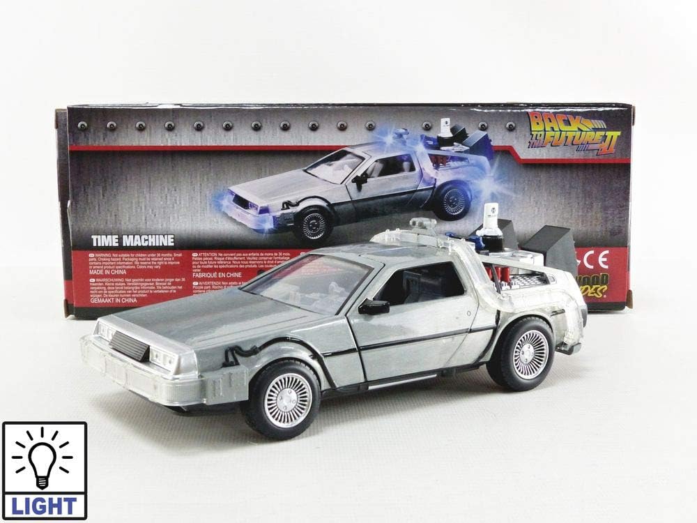 Back to the Future 2 Time Machine 1:24 Scale Die-Cast Metal Vehicle with Lights by Jada