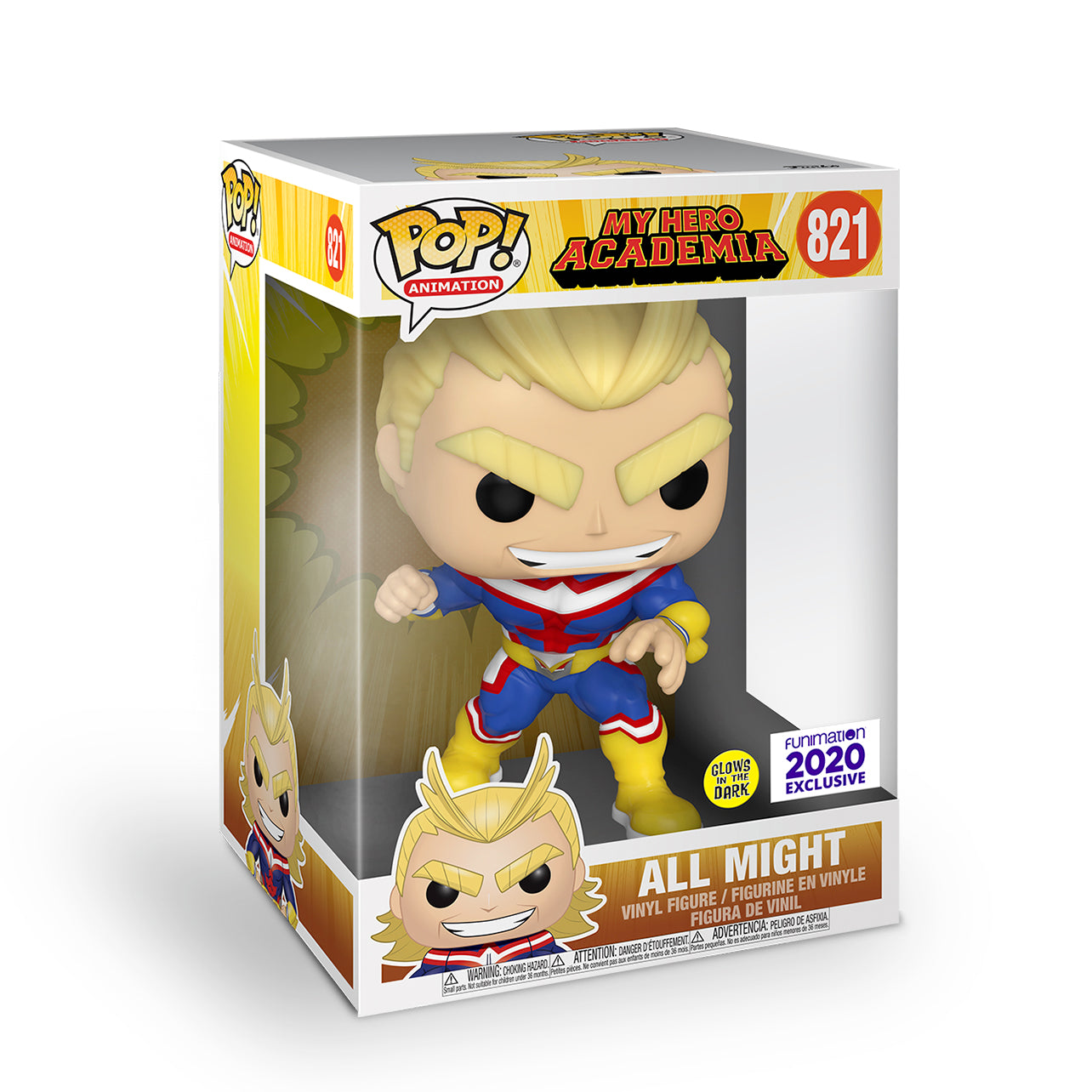 Funko Pop! My Hero Academia All Might 10 Inch (Glow-in-the-Dark) Exclusive Vinyl Figure #821