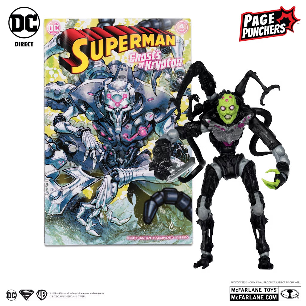 DC Page Punchers: Ghosts of Krypton Brainiac 7" PLATINUM EDITION Figure w/Comic