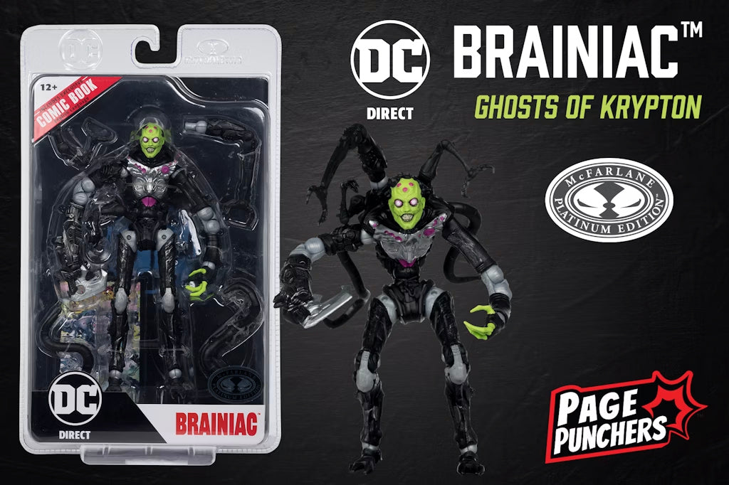 DC Page Punchers: Ghosts of Krypton Brainiac 7" PLATINUM EDITION Figure w/Comic