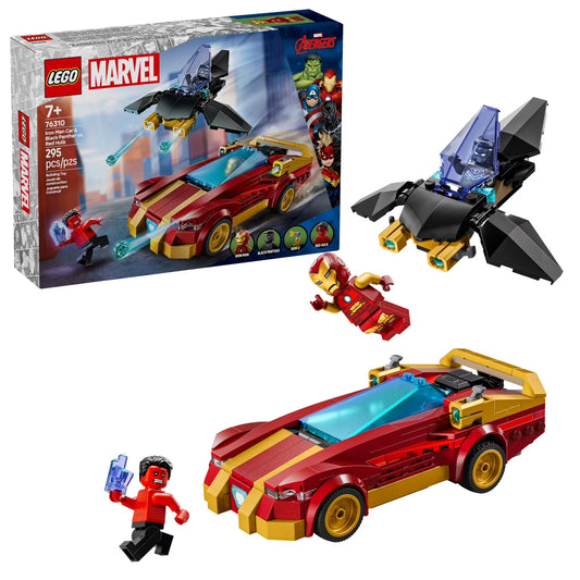 LEGO Marvel Iron Man Car & Black Panther vs. Red Hulk Building Toy