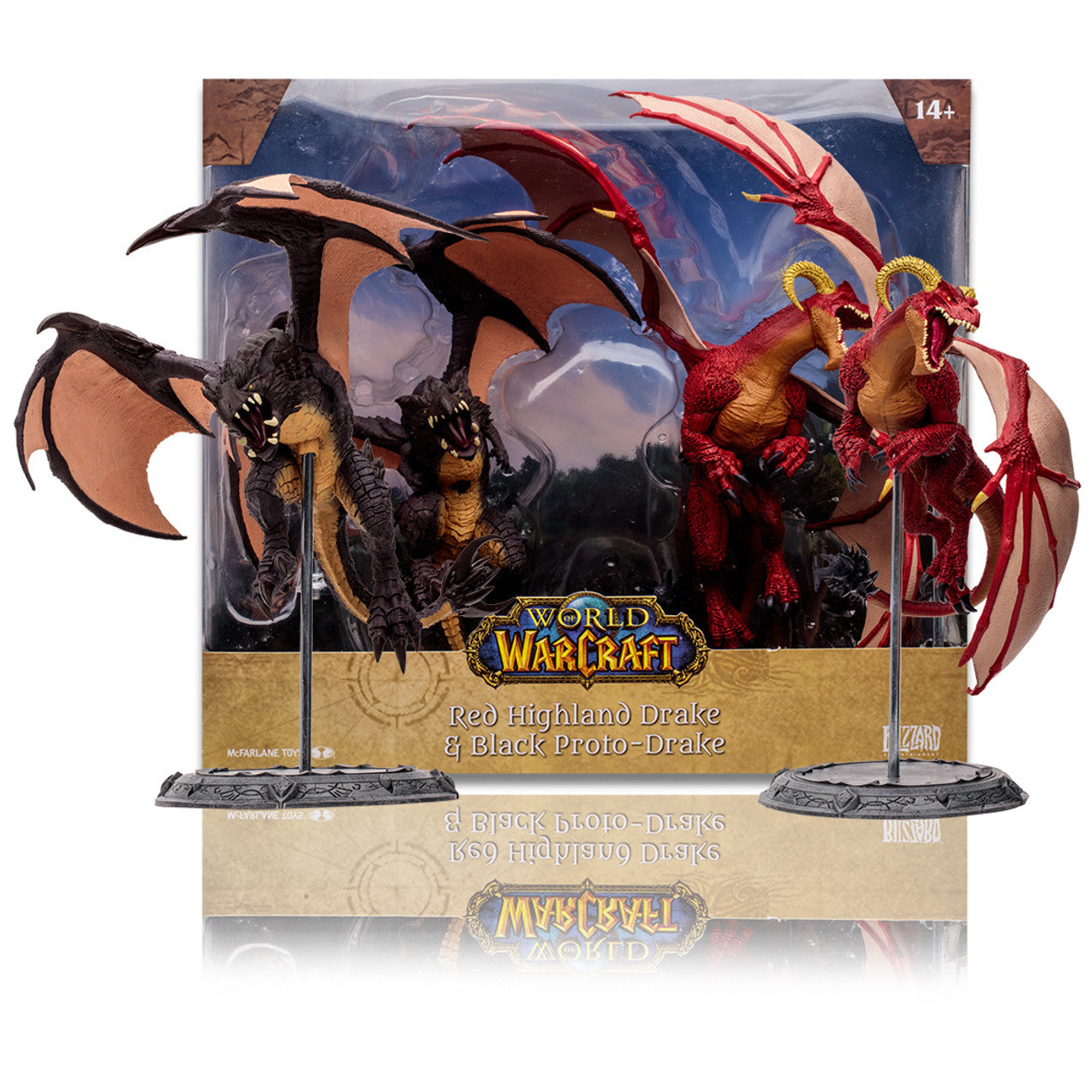 World of Warcraft Red Highland Drake and Black Proto-Drake 2-Pack