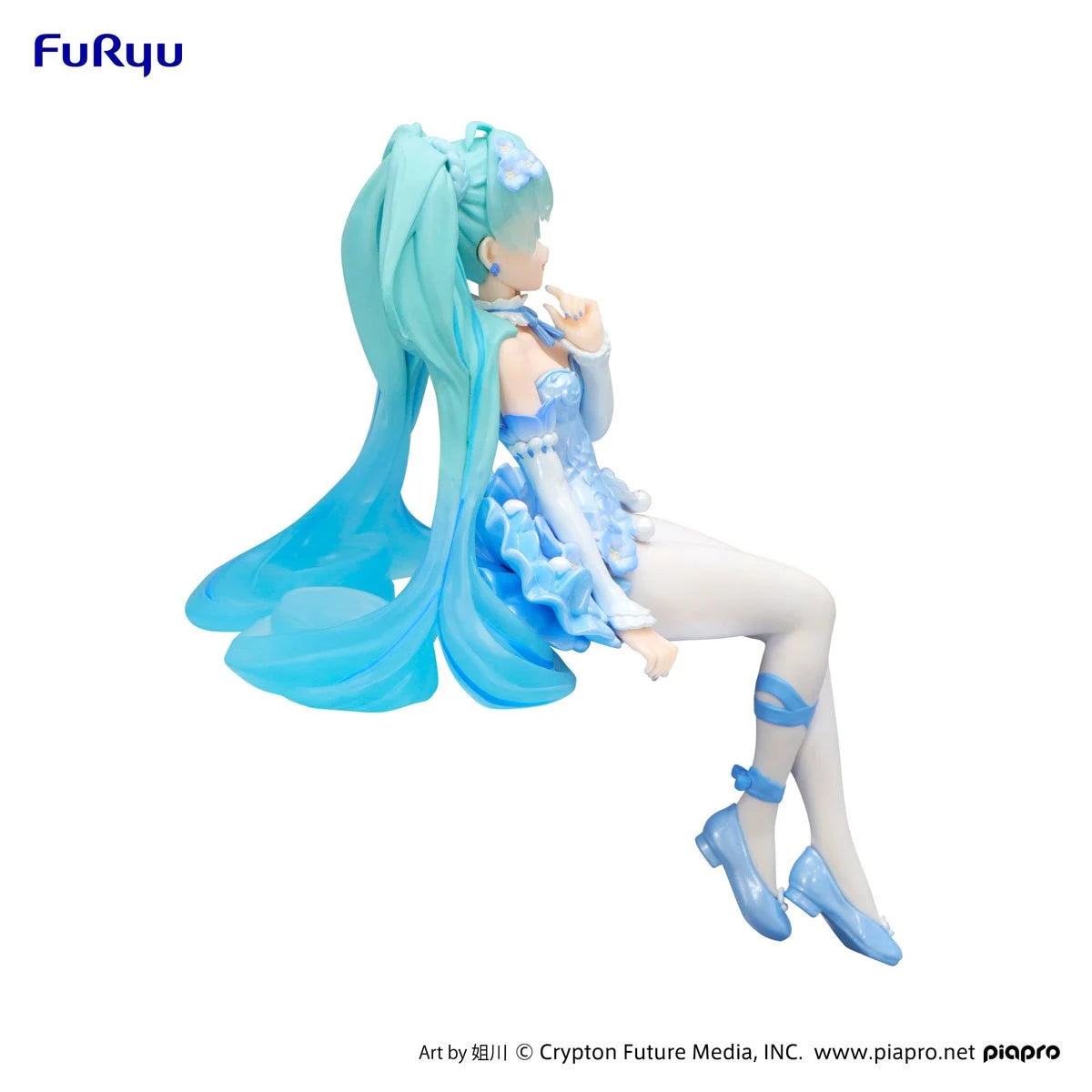 Vocaloid Hatsune Miku Flower Fairy Nemophila Pail Blue Color Ver. Noodle Stopper Statue