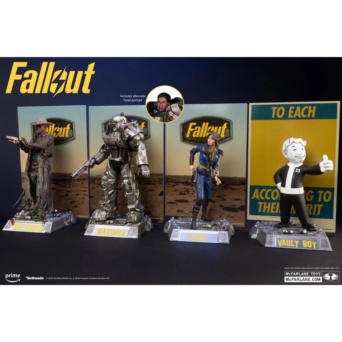 Fallout Movie Maniacs Lucy, Maximus, The Ghoul, and Vault Boy 6-Inch Posed Figure 4-Pack