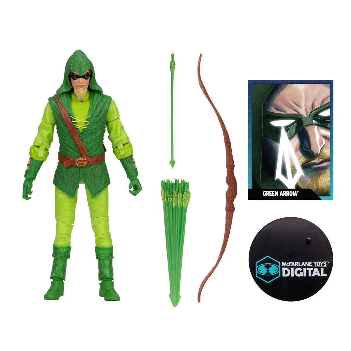 DC Direct Green Arrow Longbow Hunter 7-Inch Scale Action Figure with McFarlane Toys Digital Collectible