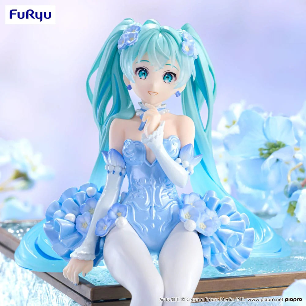 Vocaloid Hatsune Miku Flower Fairy Nemophila Pail Blue Color Ver. Noodle Stopper Statue